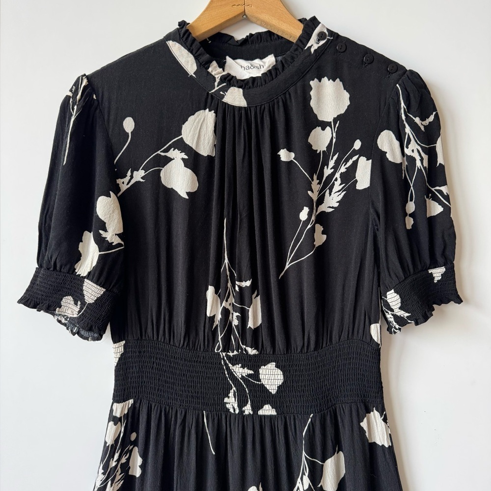 Ba&sh black and white floral Poppy midi dress - Picture 4 of 11